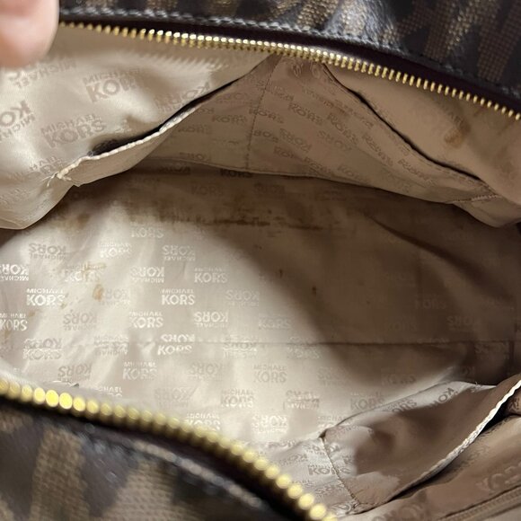 Michael Kors Grayson Signature Satchel – Dark Brown/Beige - Picture 3 of 15